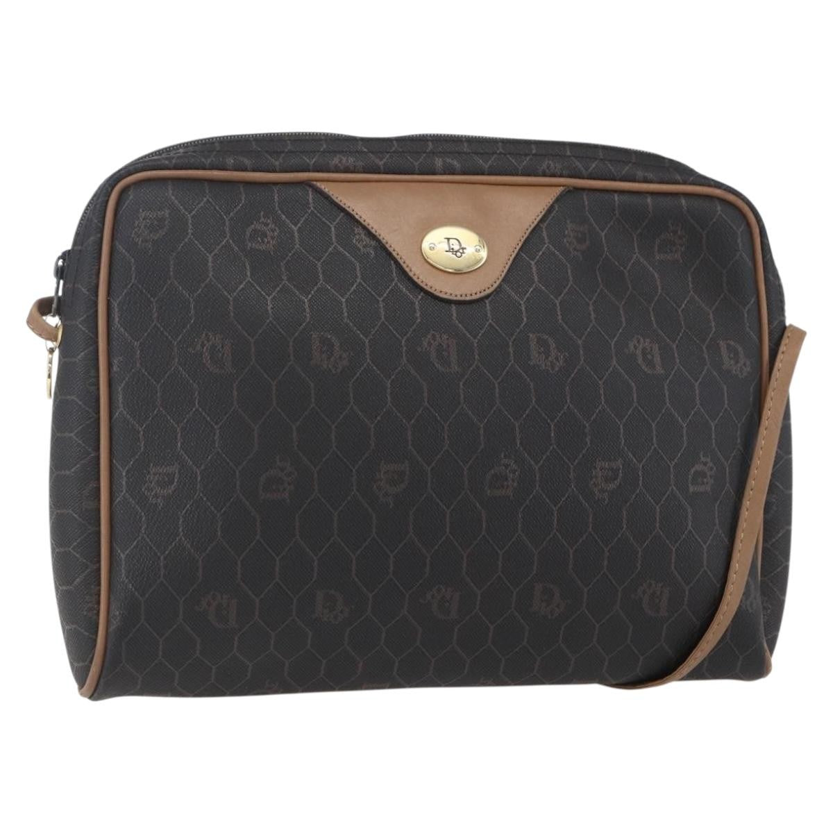 Christian Dior Vintage Honeycomb Shoulder Bag Canvas Black Canvas Shoulder Bag Bag (Pre-Owned)