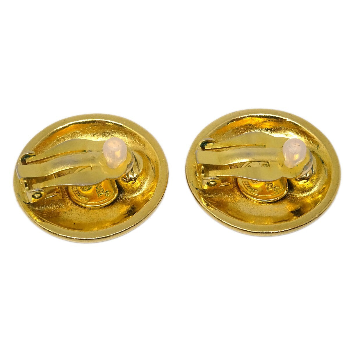 Chanel Cc Round Earrings Metal Gold Gold_Plated Earrings Jewelry