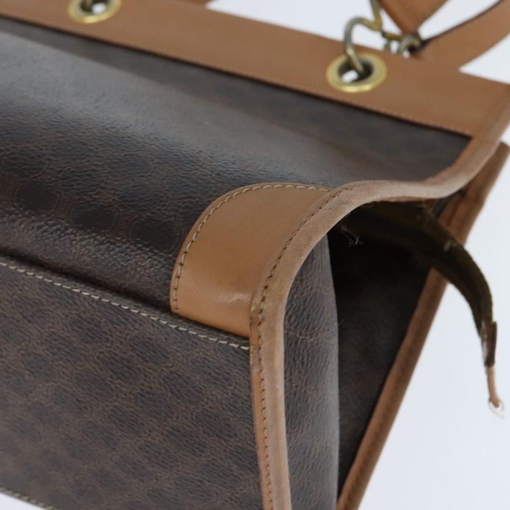 Celine Vintage Macadam Tote Bag Canvas Brown Canvas Tote Bag Bag