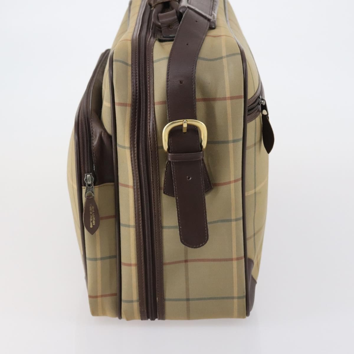 Burberry Nova Check Boston Bag Canvas Beige Canvas Travel Bag