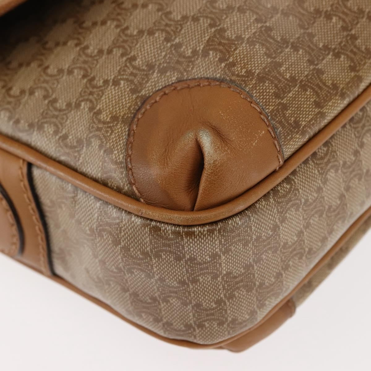 Celine Macadam Shoulder Bag Pvc Leather Beige Pvc,Canvas Bag