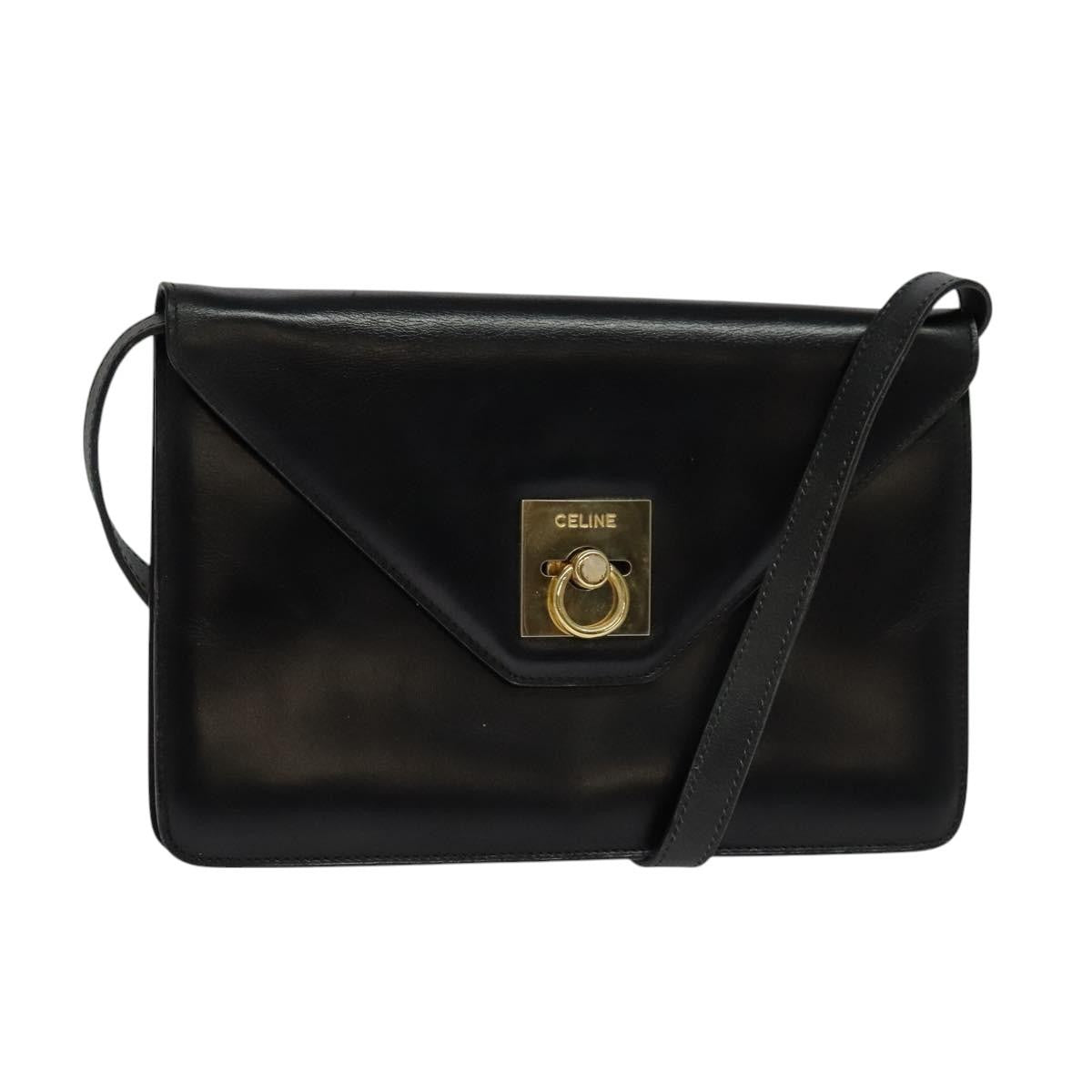 Celine Envelope Shoulder Bag Leather Black Leather Shoulder Bag Bag