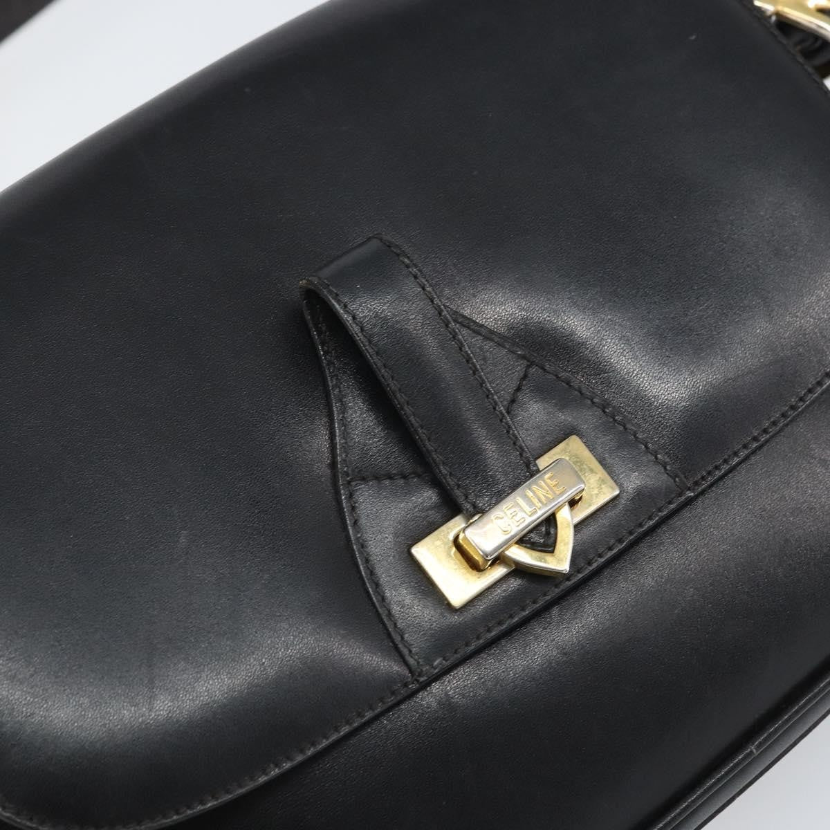 Celine Vintage Shoulder Bag Leather Black Leather Shoulder Bag Bag