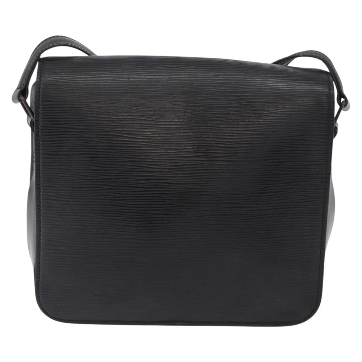 Louis Vuitton Cartouchiere Handbag Epi Leather Black Leather Shoulder Bag