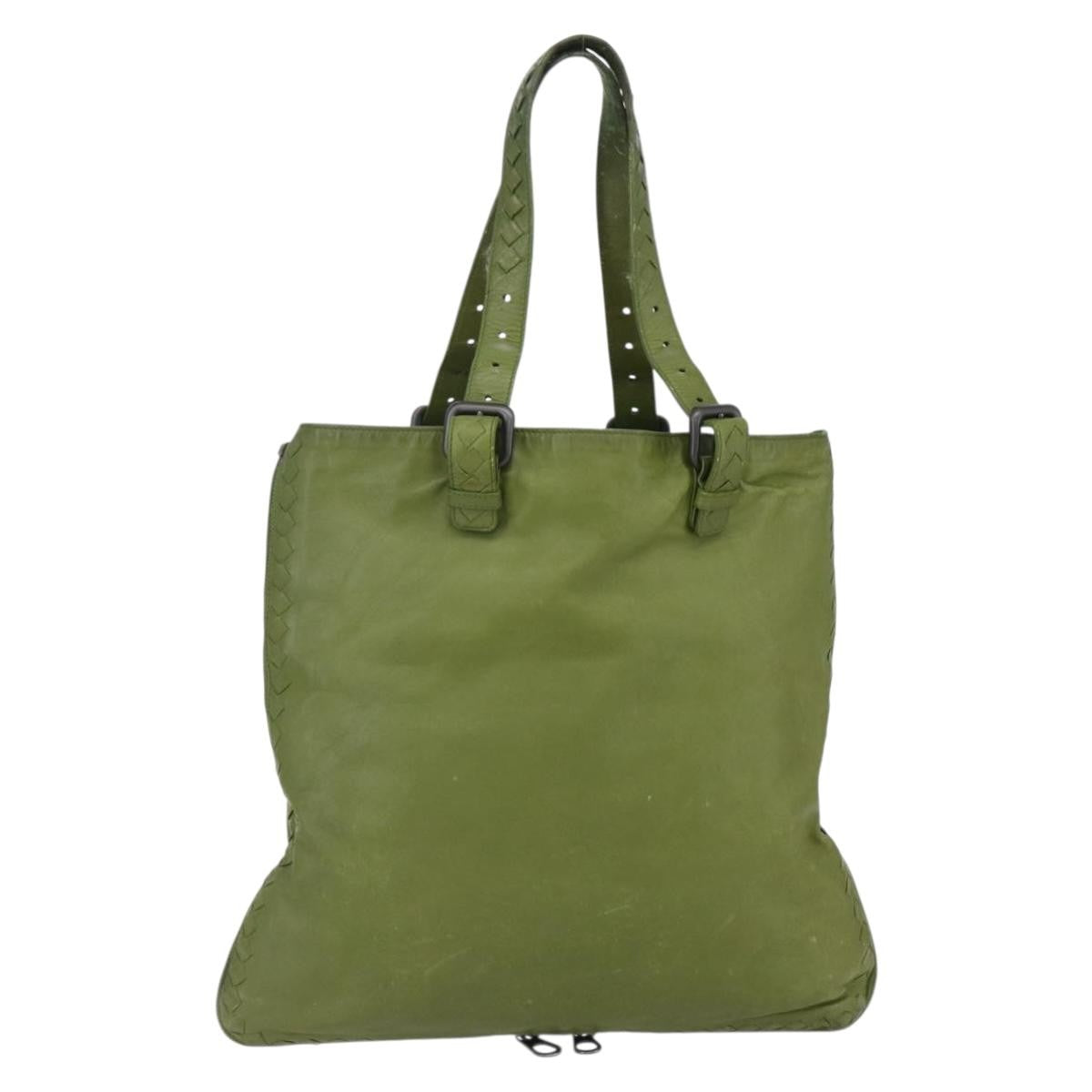 Bottega Veneta Intrecciato Leather Green Leather Shoulder Bag Bag