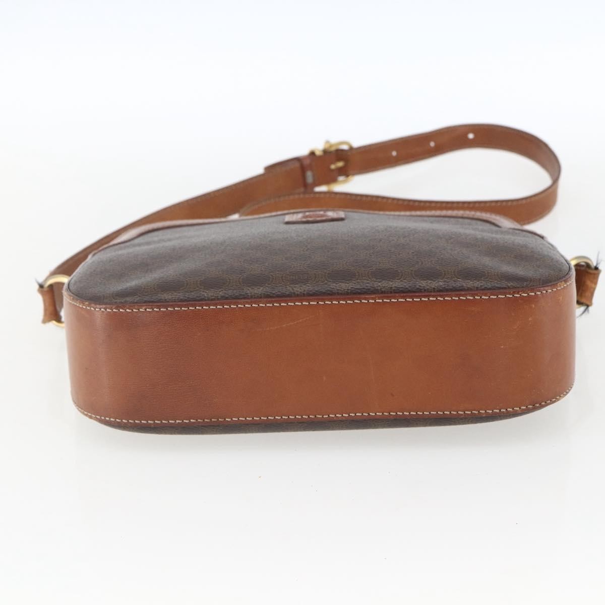 Celine Vintage Macadam Shoulder Bag Canvas And Leather Brown Canvas Shoulder Bag Bag