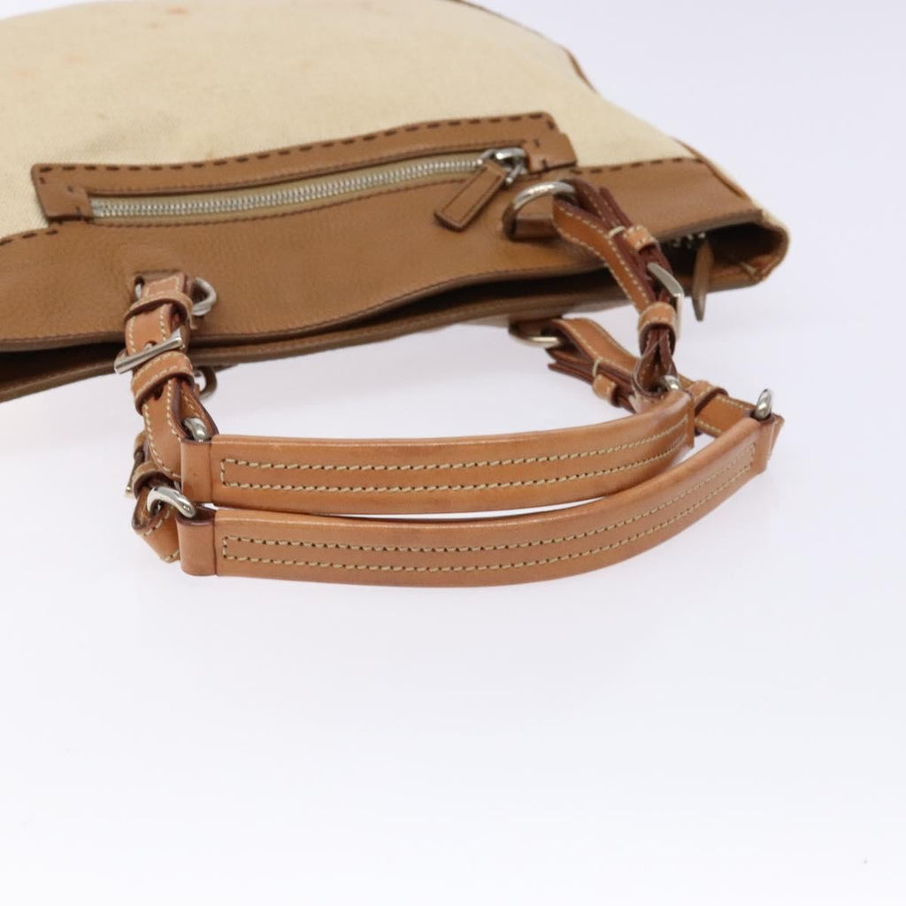 Prada Vintage Convertible Tote Canvas And Leather Beige Canvas Tote Bag Bag