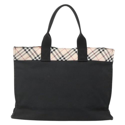 Burberry Nova Check Tote Canvas Check Pattern Black Canvas Tote Bag