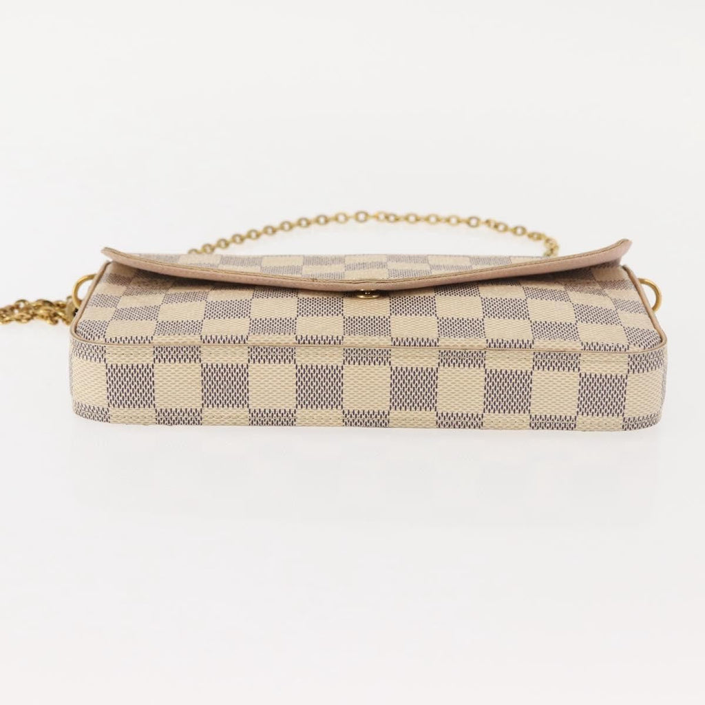 Louis Vuitton Felicie Pochette Damier White Canvas Clutche & Pouche Bag