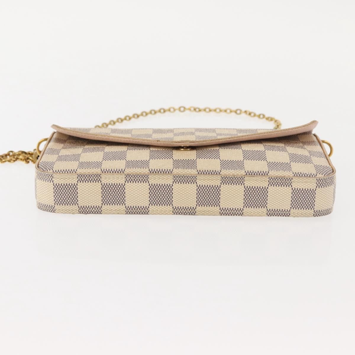 Louis Vuitton Felicie Pochette Damier White Canvas Clutche & Pouche Bag