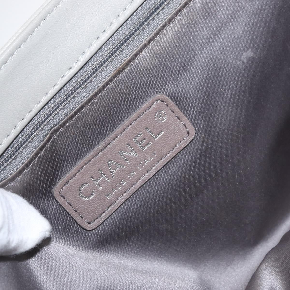 Chanel Mademoiselle Lock Flap Bag Quilted Lambskin Gray Leather Shoulder Bag Bag
