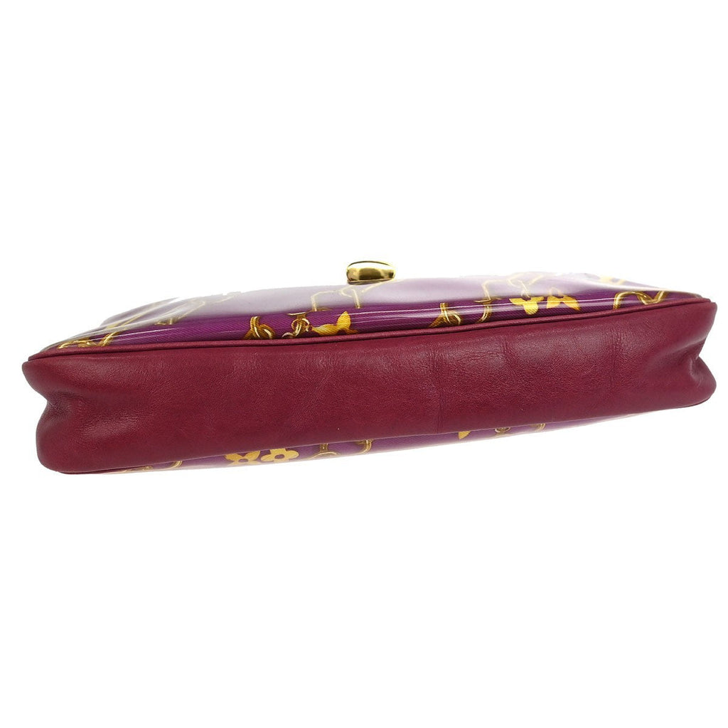Louis Vuitton Charms Pochette Pvc Over Printed Silk Pink Pvc Clutche & Pouche Bag