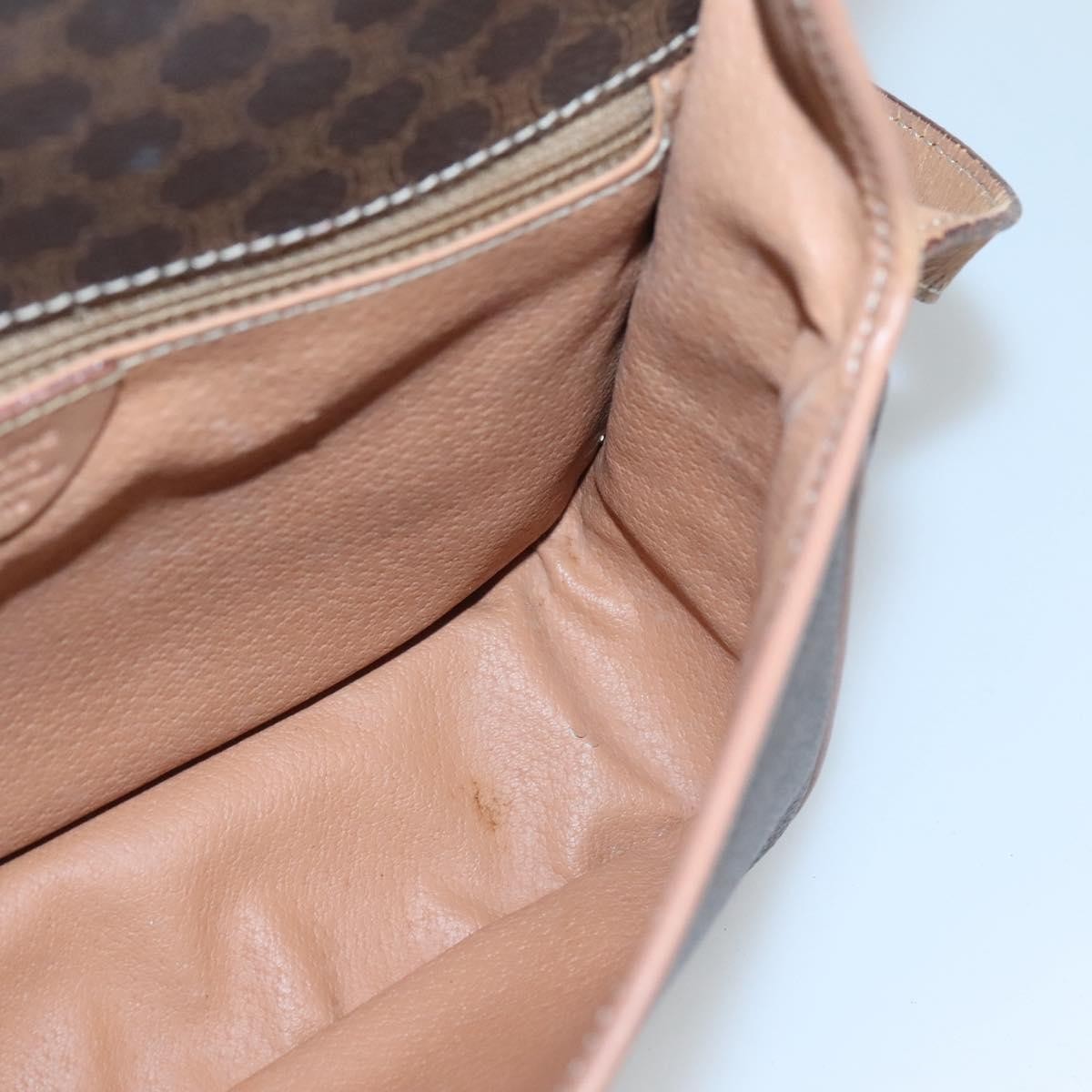 Celine Vintage Macadam Shoulder Bag Canvas And Leather Brown Canvas Shoulder Bag Bag