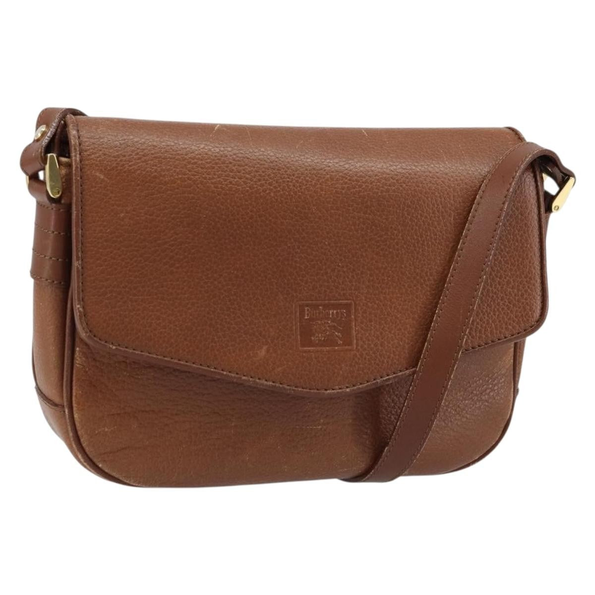 Burberry Flap Shoulder Bag Leather Brown Leather Shoulder Bag