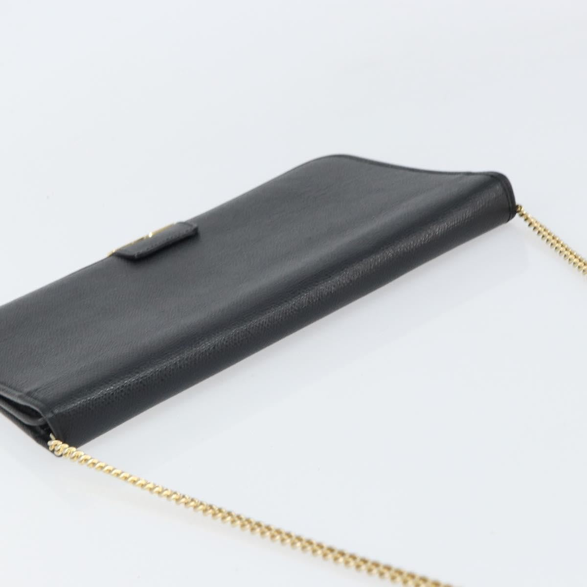 Christian Dior Vintage Chain Flap Shoulder Bag Leather Black Leather Shoulder Bag Bag (Pre-Owned)