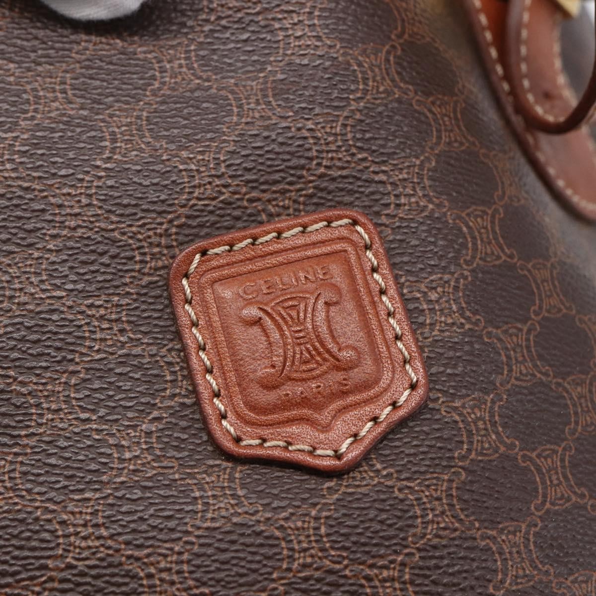 Celine Vintage Macadam Tote Bag Canvas Brown Canvas Tote Bag Bag