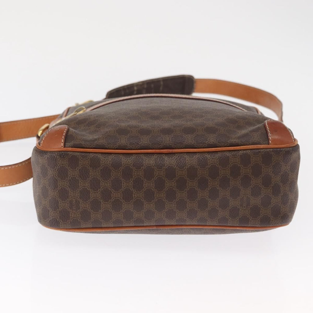 Celine Vintage Macadam Shoulder Bag Canvas And Leather Brown Pvc Shoulder Bag Bag
