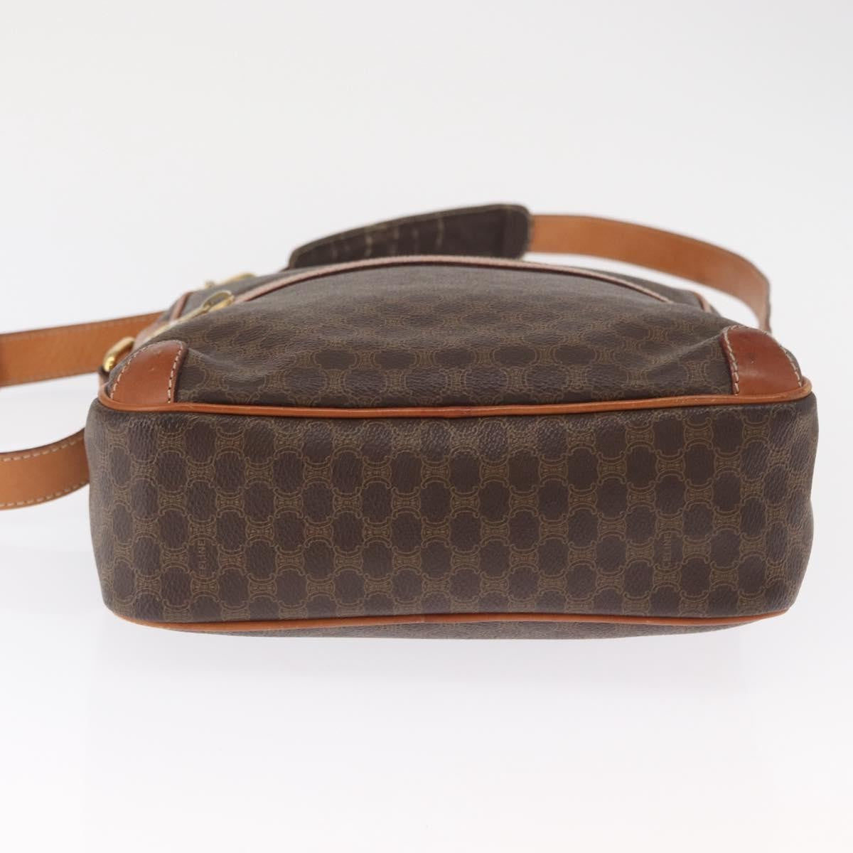 Celine Vintage Macadam Shoulder Bag Canvas And Leather Brown Pvc Shoulder Bag Bag