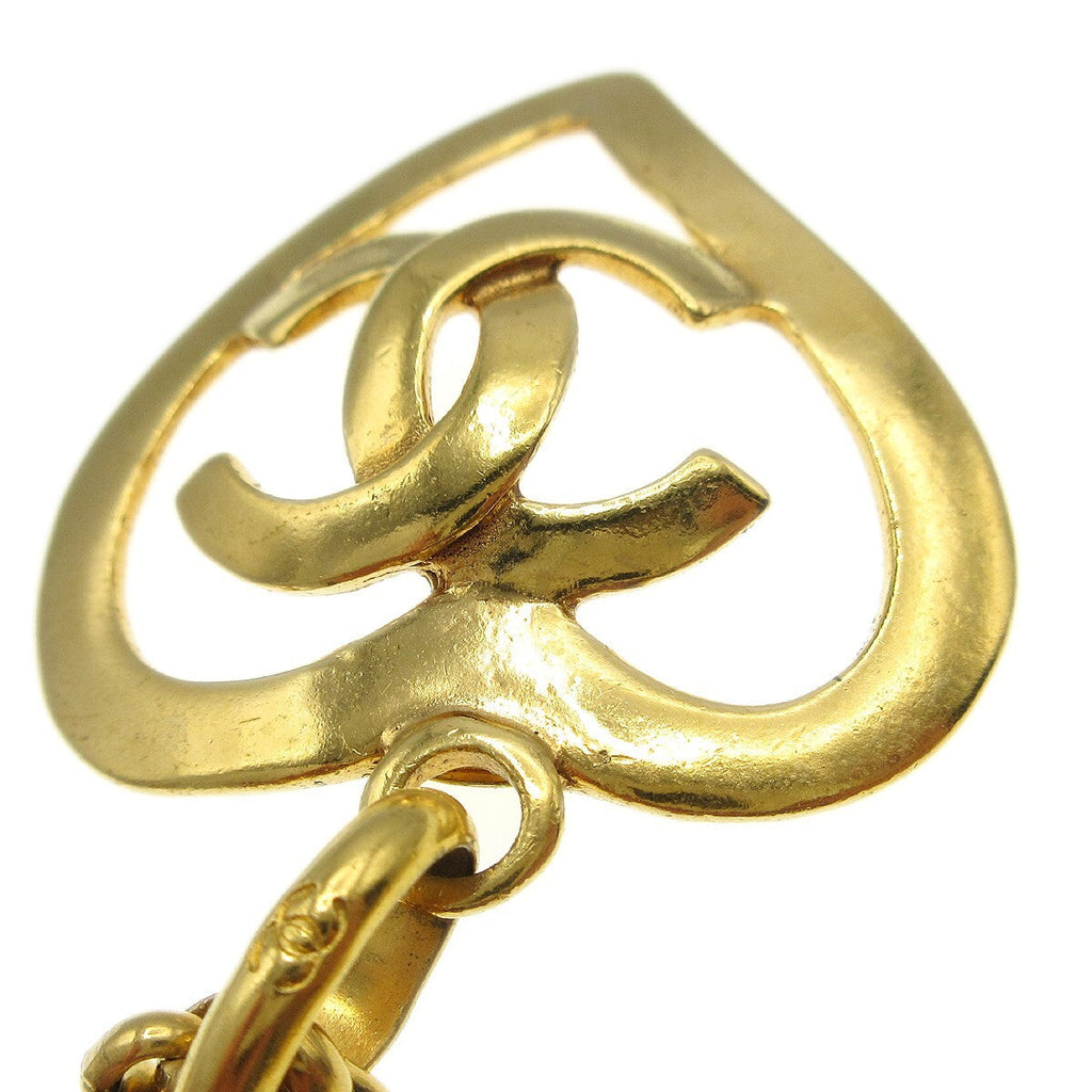 Chanel Cc Heart Pendant Metal Gold Gold_Plated Necklace Jewelry