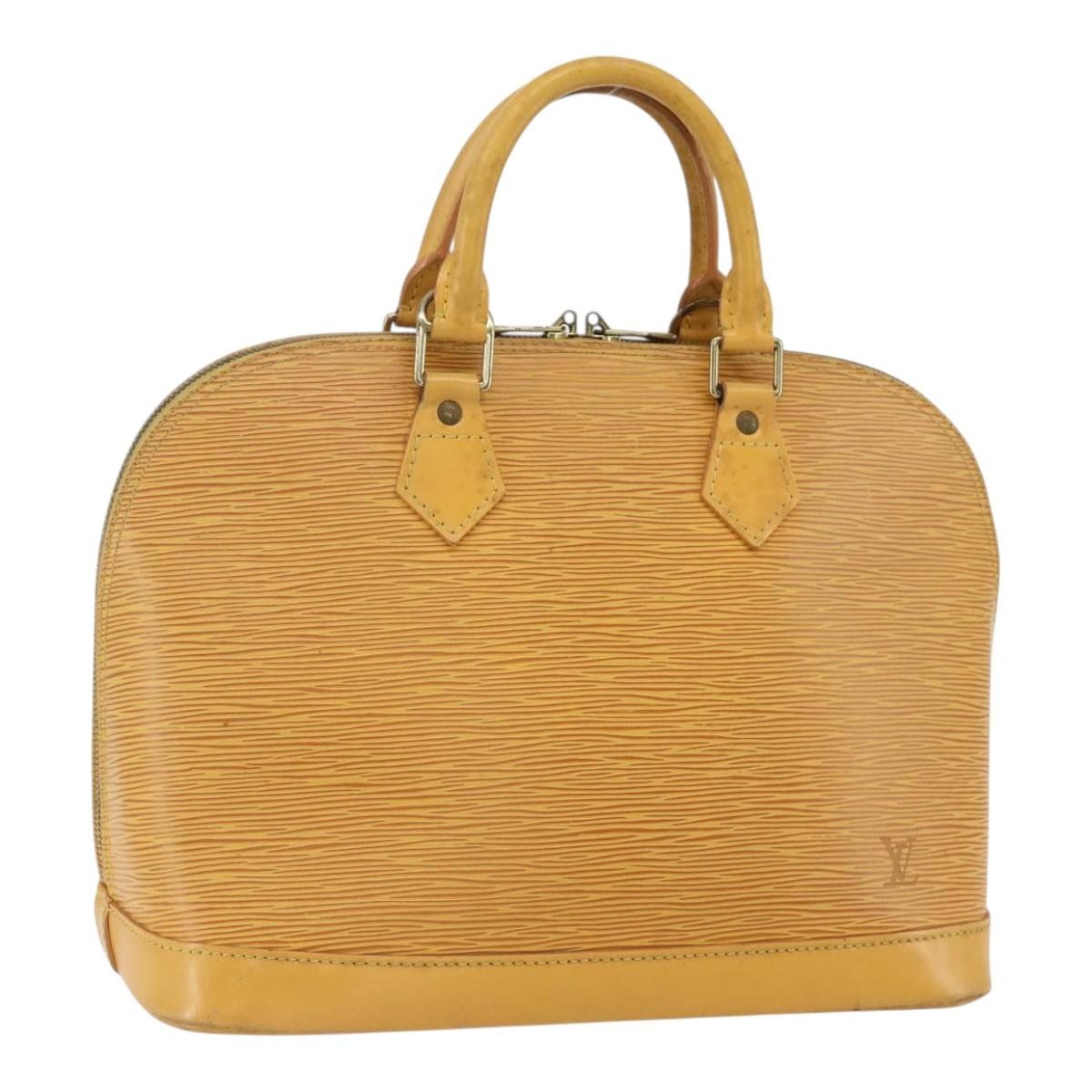 Louis Vuitton Alma Handbag Epi Leather Yellow Leather Handbag