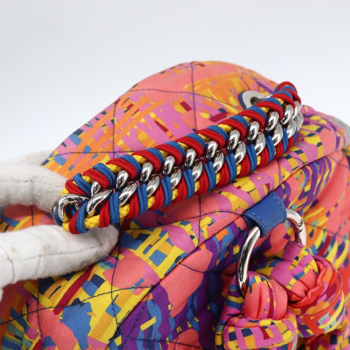 Chanel Cc Pocket Backpack Quilted Printed Foulard Multicolour Nylon Backpack Bag