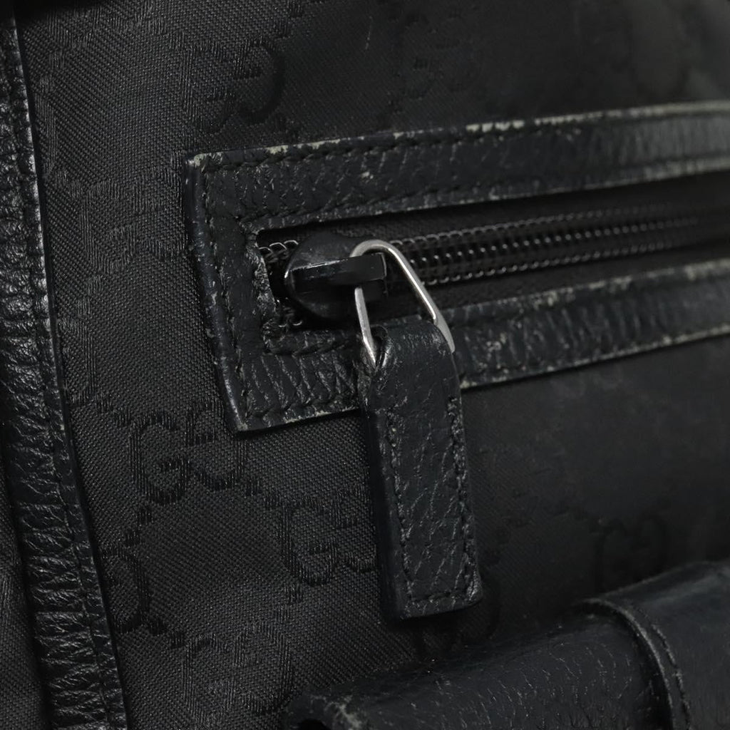 Gucci Abbey Pocket Tote Gg Canvas Black Canvas Tote Bag Bag (Pre-Owned)