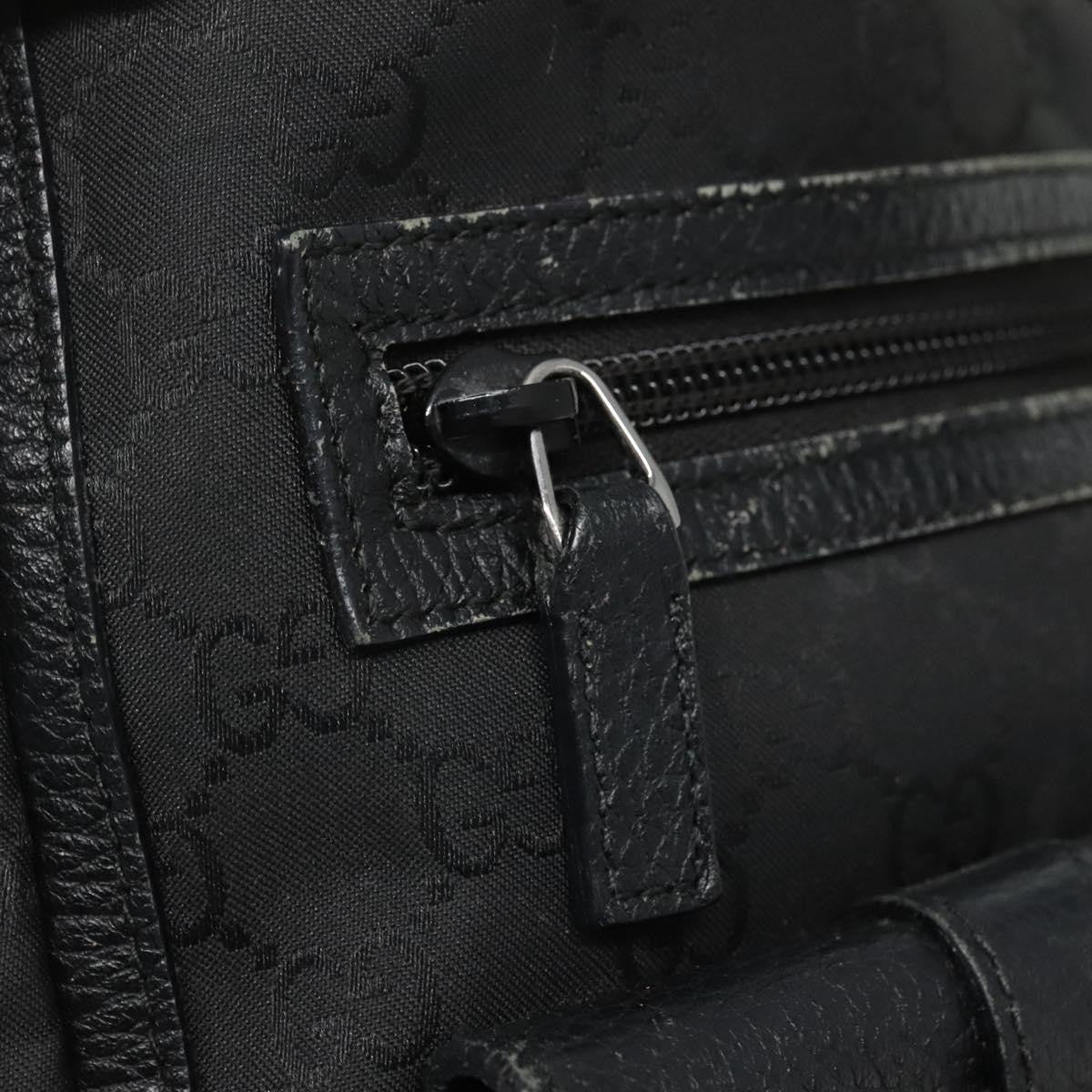 Gucci Abbey Pocket Tote Gg Canvas Black Canvas Tote Bag Bag (Pre-Owned)