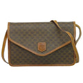 Celine Vintage Macadam Shoulder Bag Canvas And Leather Brown Canvas Shoulder Bag Bag