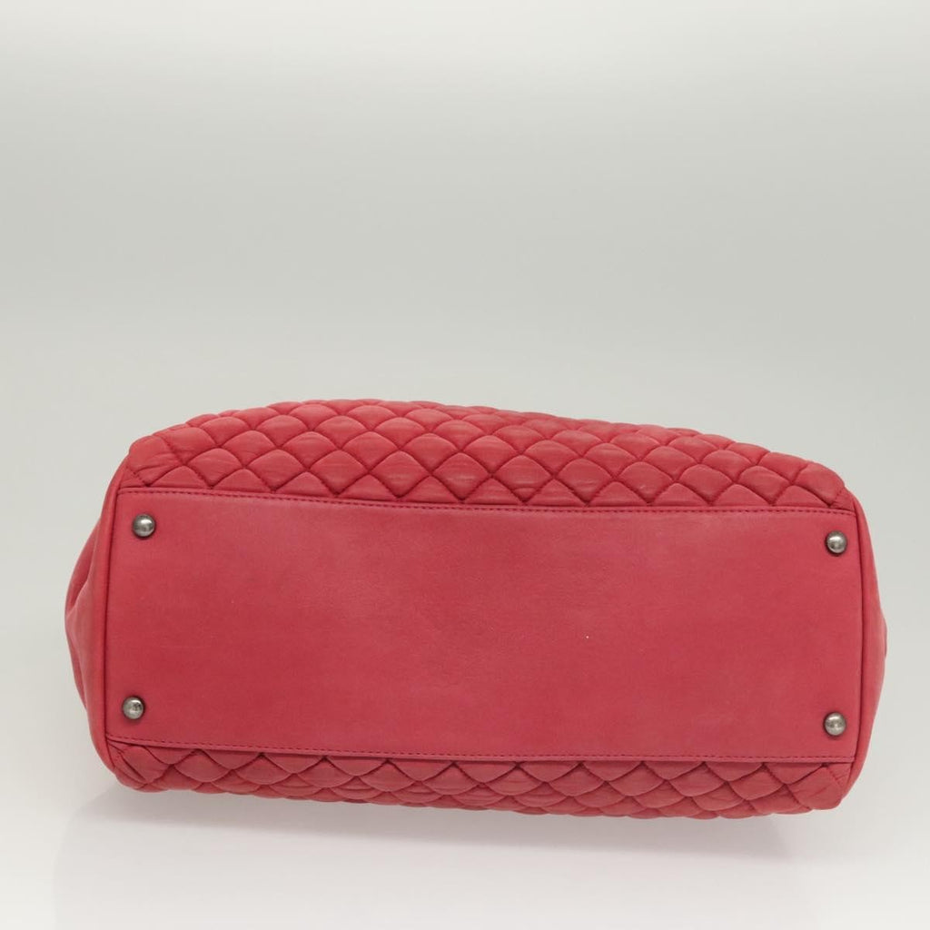 Chanel Matelasse Chain Shoulder Bag Leather Pink Leather Handbag