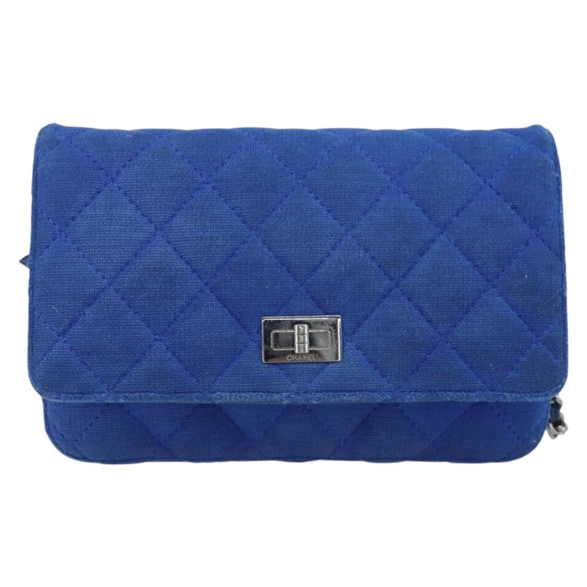 Chanel Wallet On Chain Canvas Navy Canvas Shoulder Bag Bag