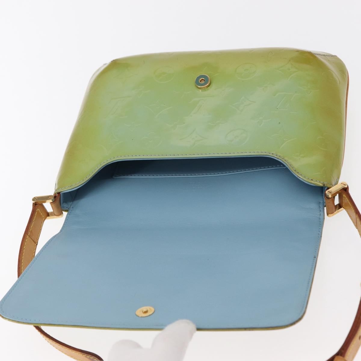 Louis Vuitton Thompson Street Handbag Monogram Vernis Blue Patent_Leather Shoulder Bag