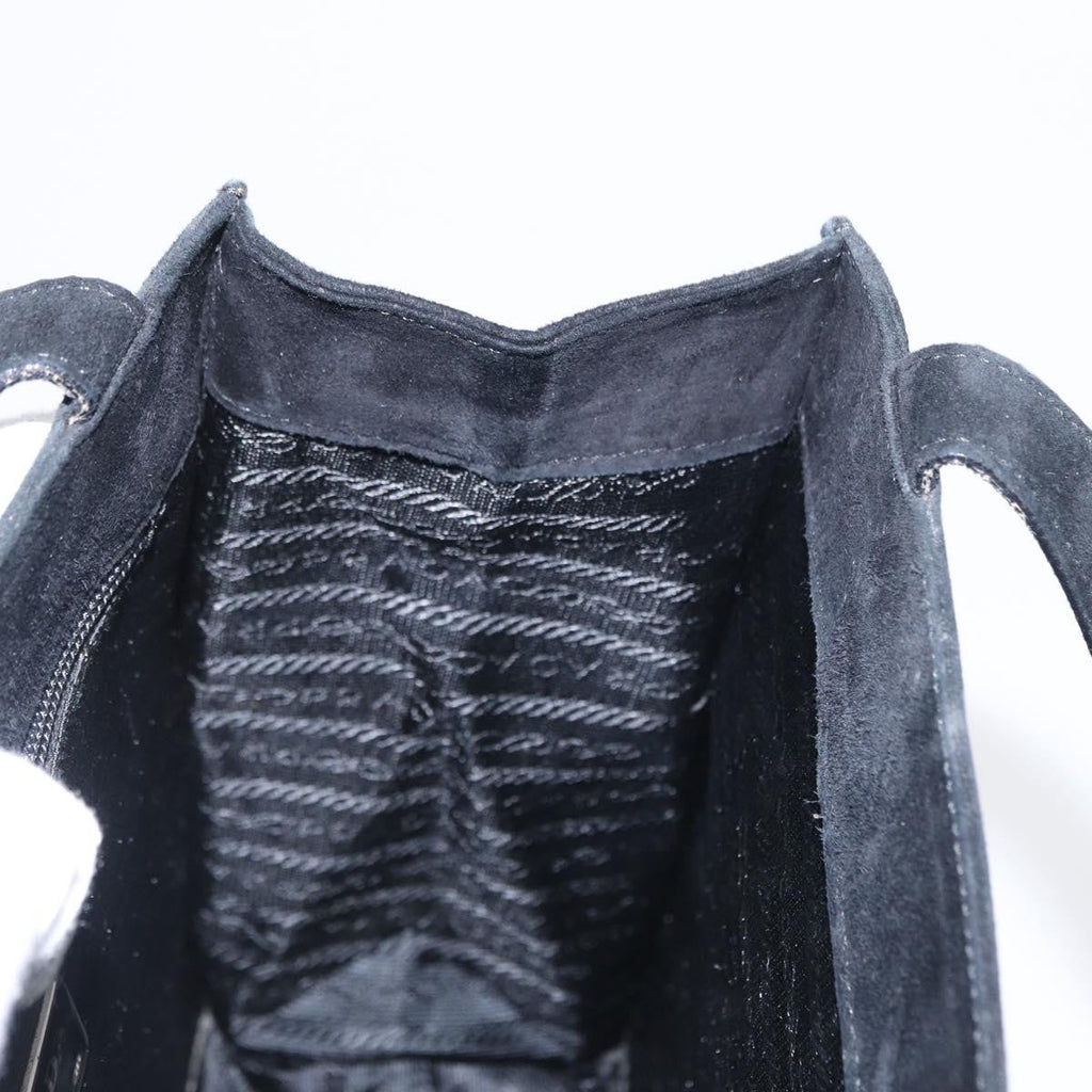 Prada Vintage Handbag Suede Black Suede Handbag