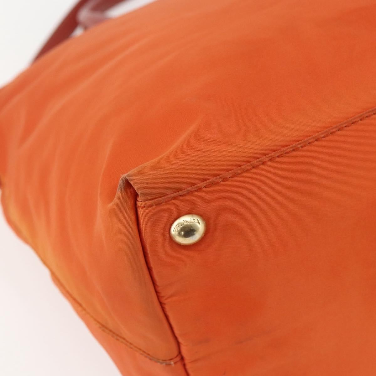 Prada Convertible Flap Tote Tessuto And Saffiano Leather Orange Nylon Tote Bag Bag