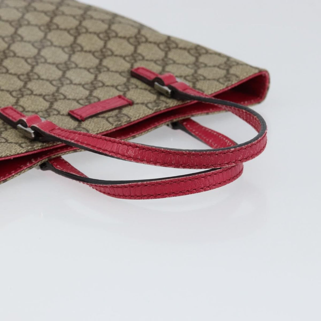 Gucci Joy Plus Flat Tote Gg Coated Canvas Beige Pvc Tote Bag Bag (Pre-Owned)