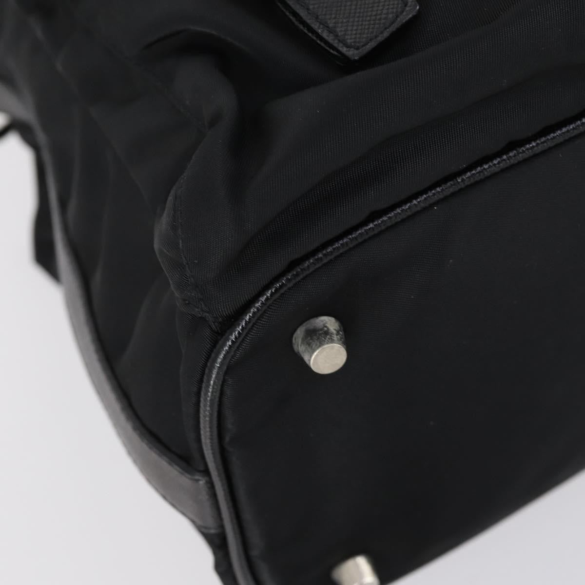 Prada Double Pocket Shoulder Bag Tessuto Black Nylon Shoulder Bag Bag