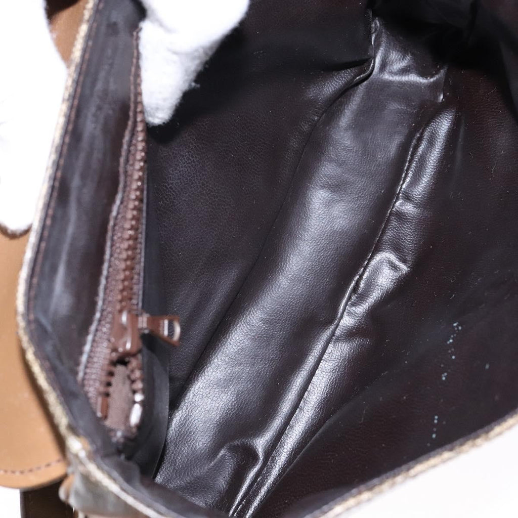 Celine Macadam Shoulder Bag Pvc Leather Beige Pvc Bag