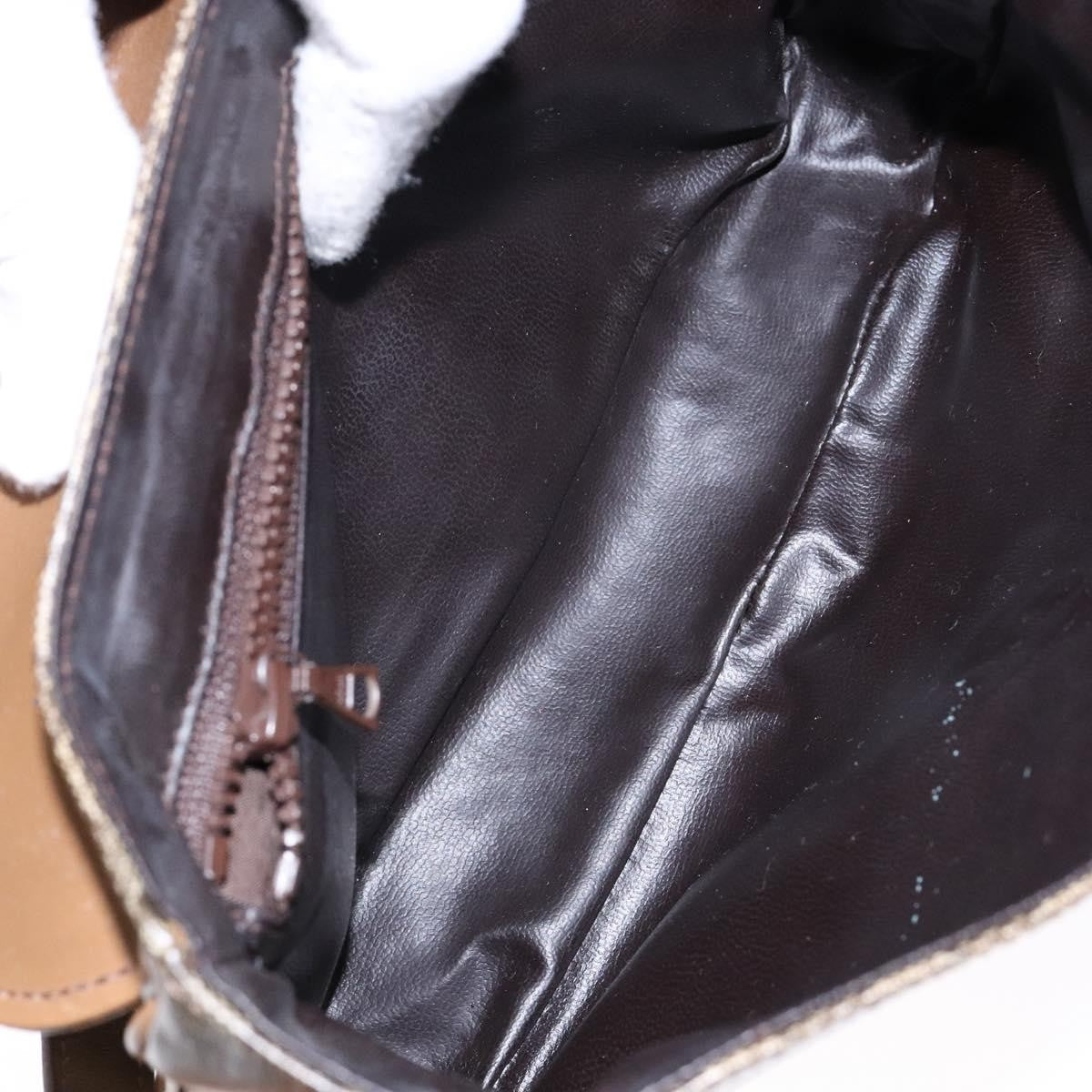 Celine Macadam Shoulder Bag Pvc Leather Beige Pvc Bag