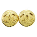 Chanel Cc Button Clip-On Earrings Metal Gold Gold_Plated Earrings Jewelry