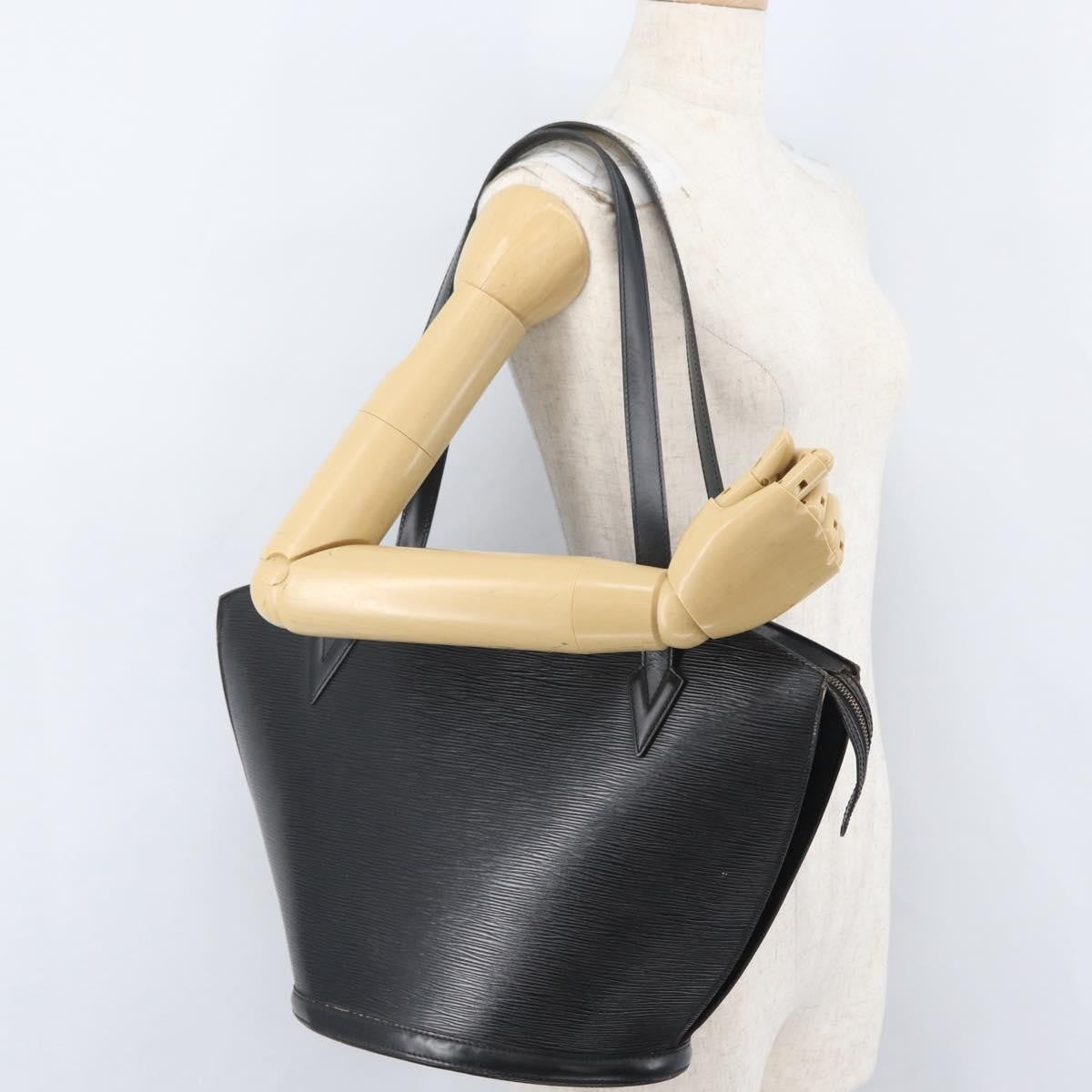 Louis Vuitton Saint Jacques Handbag Epi Leather Black Leather Shoulder Bag