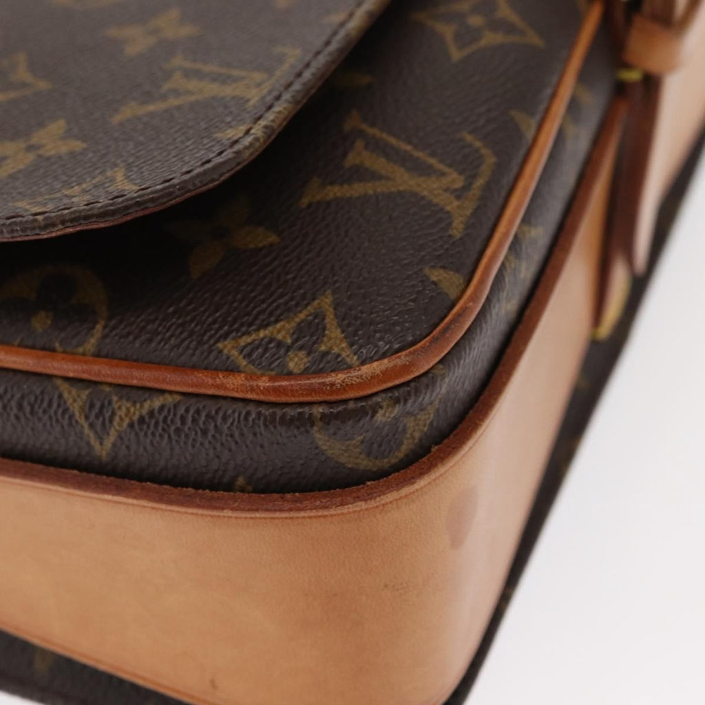 Louis Vuitton Cartouchiere Handbag Monogram Canvas Brown Canvas Shoulder Bag