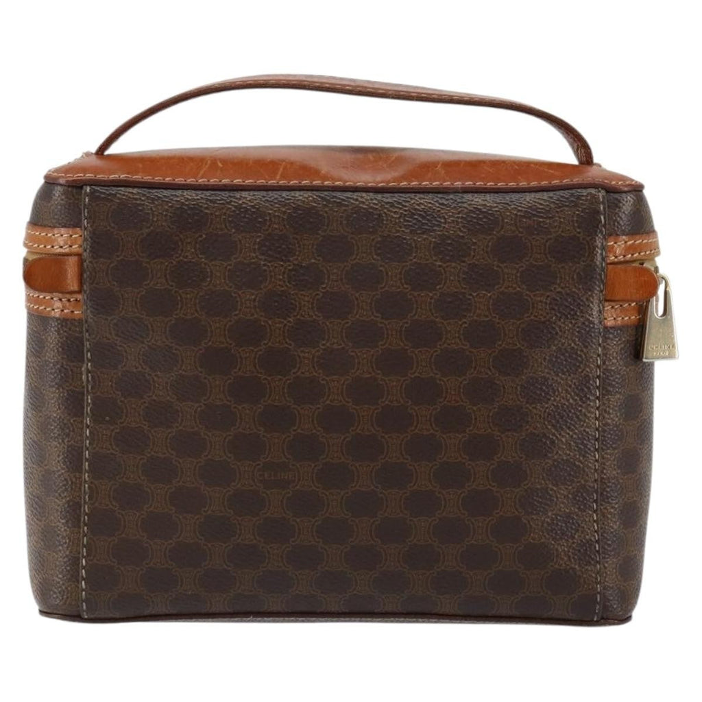 Celine Macadam Vanity Bag Canvas Brown Canvas Clutche & Pouche Bag