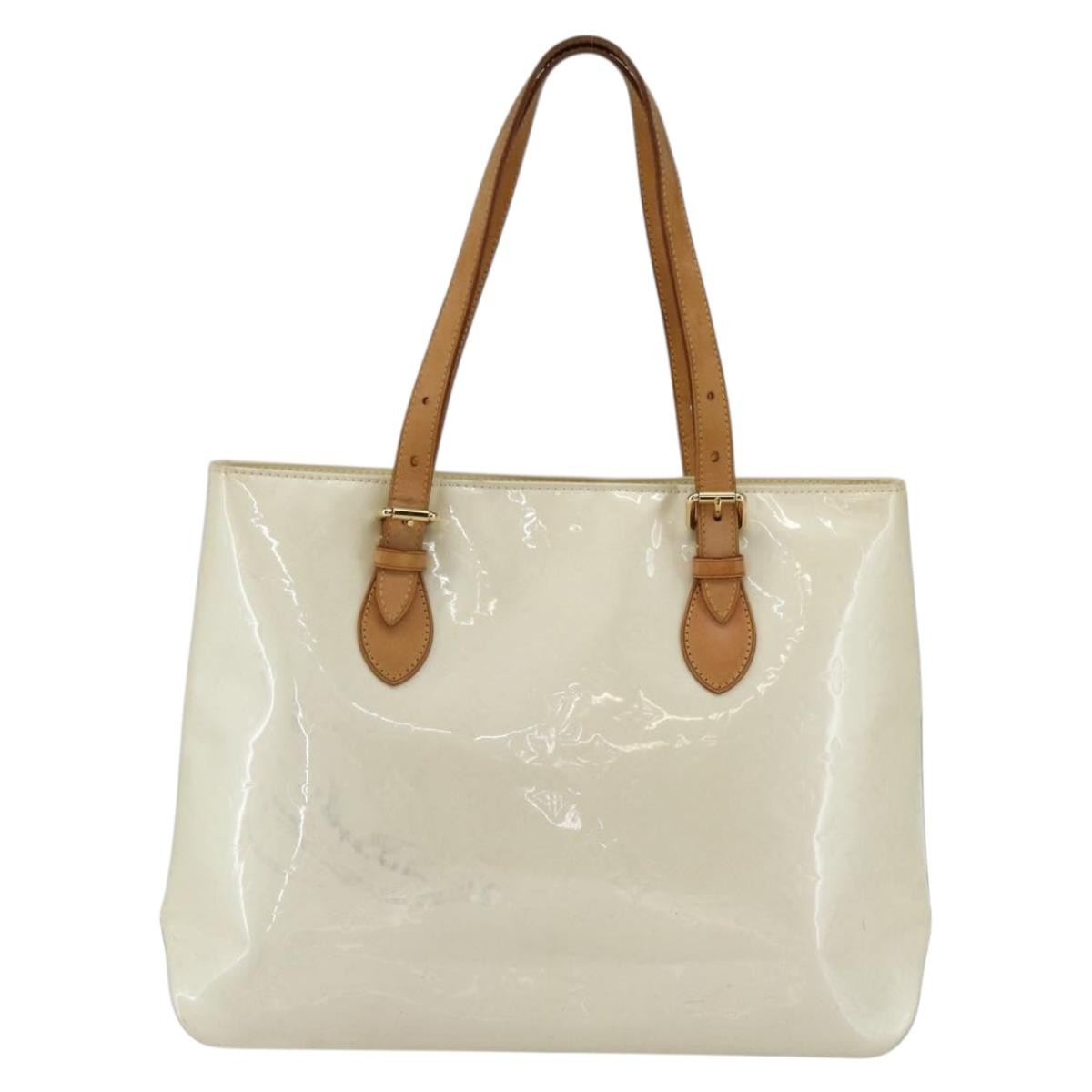 Louis Vuitton Brentwood Handbag Monogram Vernis Beige Patent_Leather Tote Bag