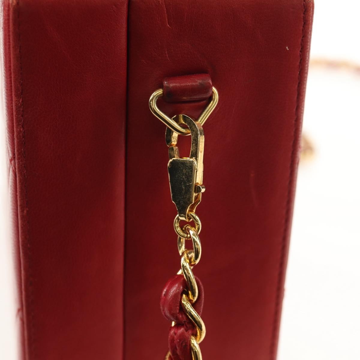 Chanel Matelasse Chain Shoulder Bag Leather Red Leather Shoulder Bag Bag