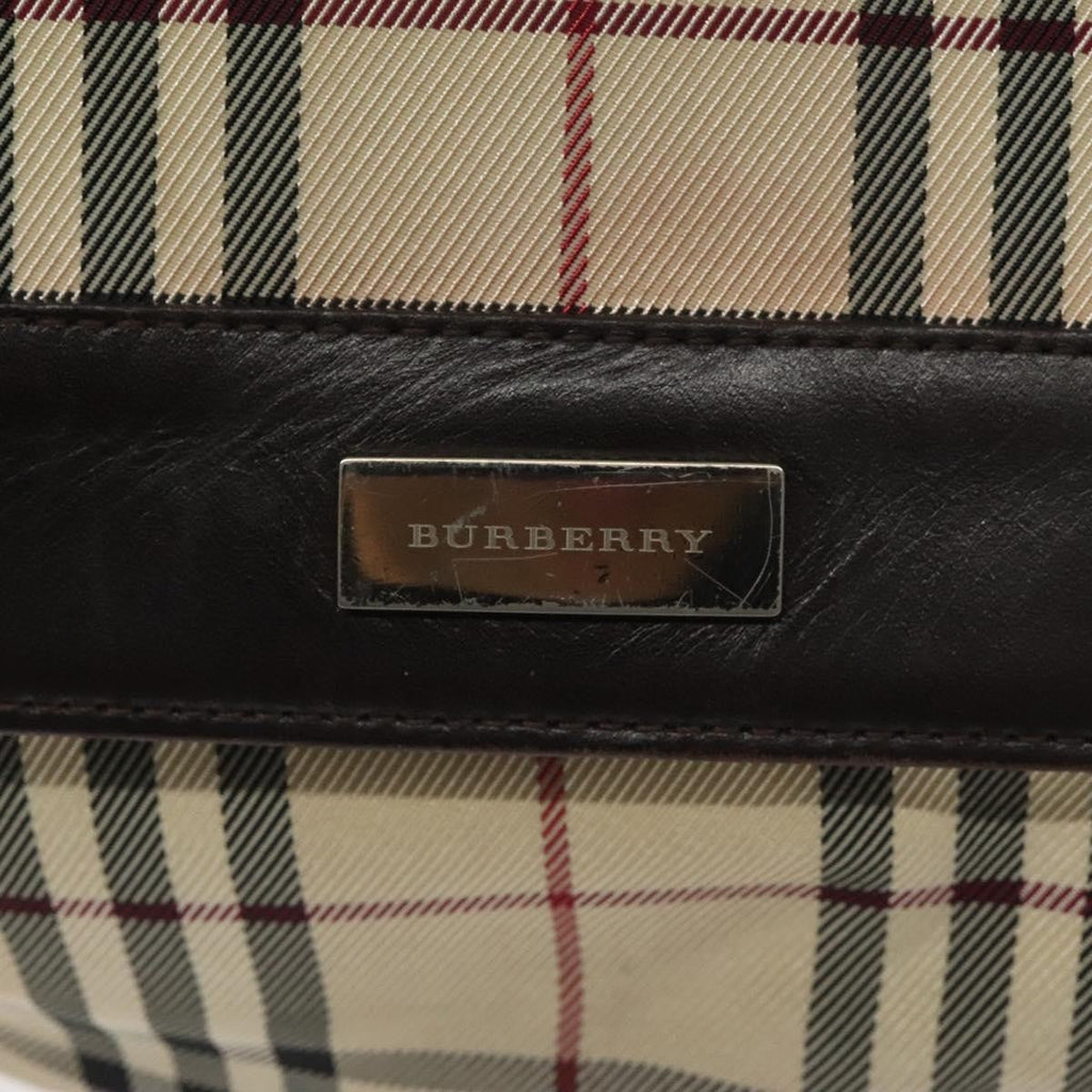 Burberry Nova Check Shoulder Bag Canvas And Leather Beige Canvas Shoulder Bag