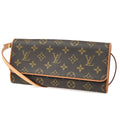 Louis Vuitton Twin Handbag Monogram Canvas Brown Canvas Clutche & Pouche Bag