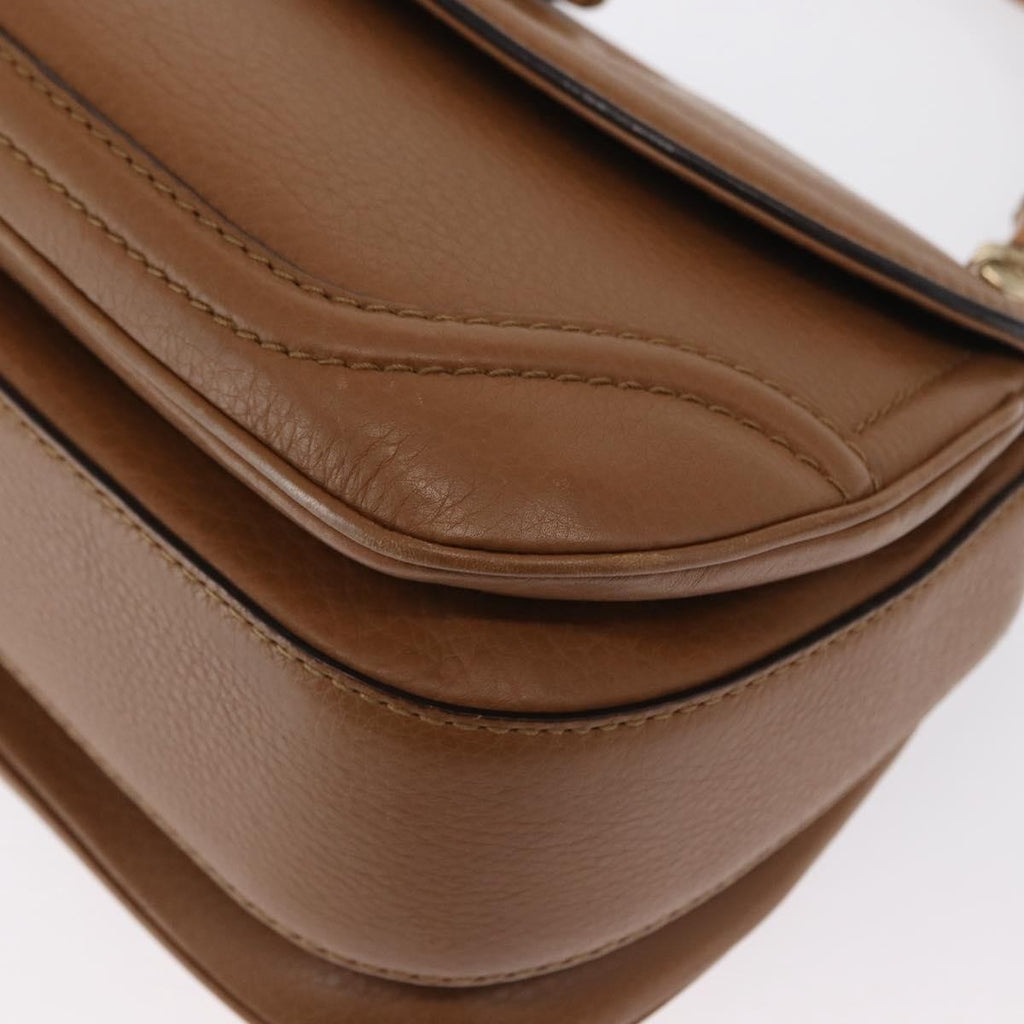 Gucci New Bamboo 1921 Top Handle Bag Leather Brown Leather Handbag (Pre-Owned)