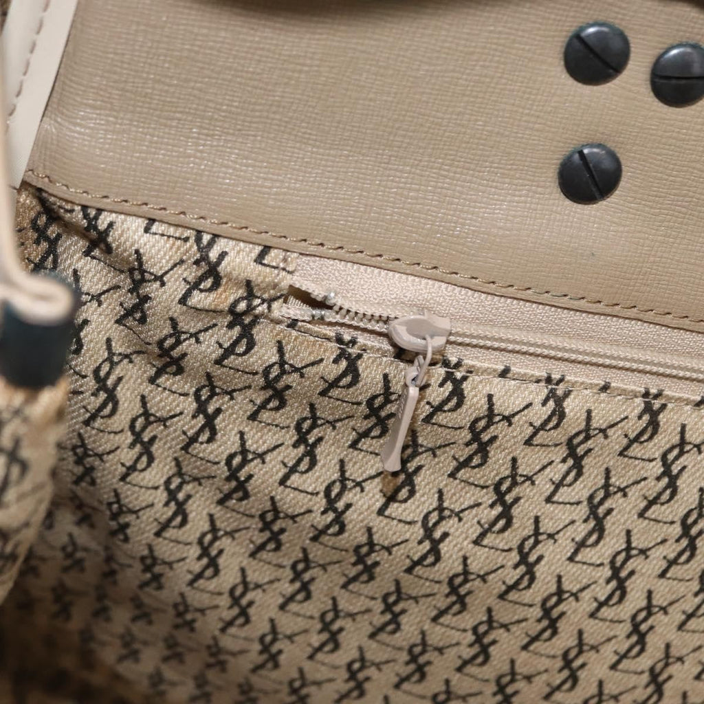 Saint Laurent Vintage Handbag Pvc Leather Gray Pvc Handbag (Pre-Owned)