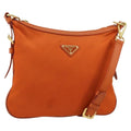Prada Flat Messenger Tessuto With Leather Orange Nylon Shoulder Bag Bag