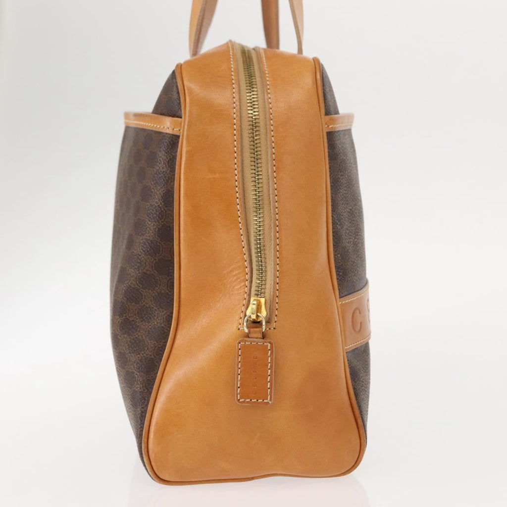 Celine Vintage Macadam Handbag Canvas And Leather Brown Canvas Handbag