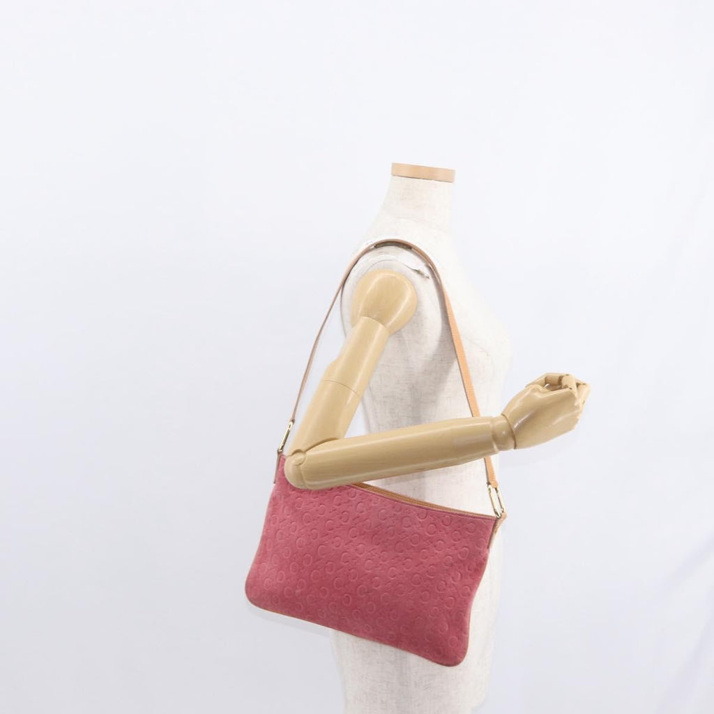 Celine C Macadam Shoulder Bag Suede Pink Suede Shoulder Bag Bag